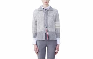 Футболка поло женская светло-серая THOM BROWNE