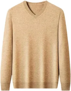 Мужской вязаный свитер с V-образным вырезом