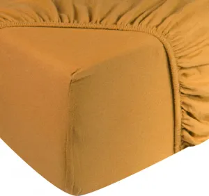 Простыня на резинке Jersey 140 x 200 см - 100% хлопок - простыня на резинке - карман 28 см - охристо-желтый DoubleDry