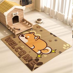 Budis Ковер 200х200 см из ПВХ для прихожей, моющийся, противоскользящий, для собак и кошек, Akita - Brown