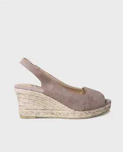 Женские замшевые эспадрильи на танкетке с пряжкой Toni Pons, цвет Topo