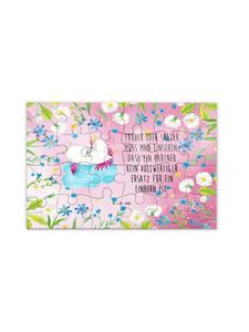 Mr. & Mrs. Panda Головоломка «Единорог влюблен» с надписью пастельно-красного цвета