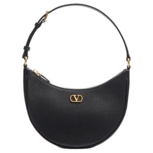 Valentino Сумка-хобо из зернистой телячьей кожи миниатюрная женская черная