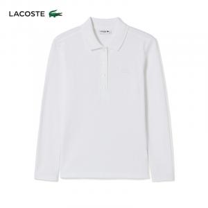Рубашка-поло Lacoste с длинными рукавами и лацканами, белый