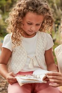 Детская хлопковая футболка Mayoral, бежевый