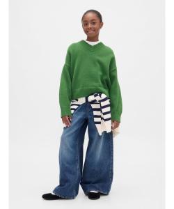 (K) Свитер свободного кроя с V-образным вырезом (детский)