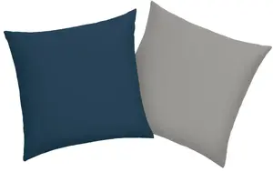 Чехол на подушку мой дом "DESNER2", (2 шт.), двусторонний чехол на подушку My home 40х40 см, темно-синий/светло-серый
