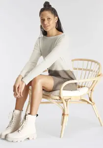 Трикотажное платье AJC с полосками, коричневый