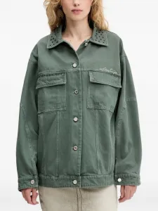 Джинсовая куртка с декорированным воротником Stine Goya, зеленый