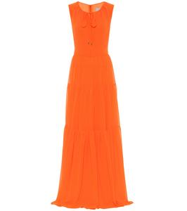 Платье из жоржета Halpern, Neon Orange