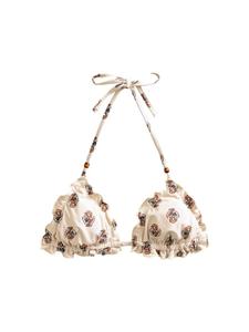 Треугольный бикини-топ Next, кремовый