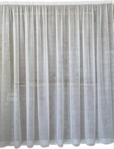 Непрозрачная штора с рюшовой тесьмой, готовая штора, размеры: 140х160 см, цвет: серый. FirankoMania, белый