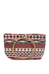 Тканая кожаная сумка Tulum в красном цвете ETHNiQUE