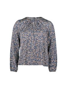 Атласная блузка с принтом пейсли в цвете Темно-синий-кремовый Zero