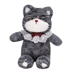 Милые плюшевые куклы котят в слюнявчиках высота 45см MLING, серебро