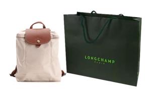 LONGCHAMP Сумка-рюкзак Le Pliage из полиамида женская бежевая