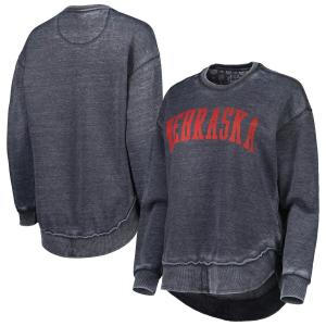 Женский свитшот Pressbox черного цвета Nebraska Huskers Vintage Wash Pullover