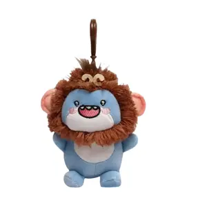 Плюшевый кулон Chubby Shark Dolls высотой 10 см Jinnew, Chubby Shark-Big Brother Shark With Long Hair In Seated Position