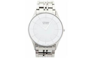 CITIZEN Часы Ecology Drive Collection Light Powered Quartz Movement Stainless Steel Strap Watch Men's Watch Silver Dial, White