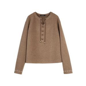 ELLE Свитшот Women's Coffee V-образный вырез Moderate Regular