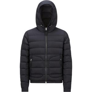Moncler Серая стеганая куртка с молнией, Marine Blue