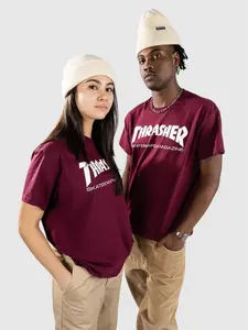 Футболка «Скейте как на коньках» Thrasher, бордовый