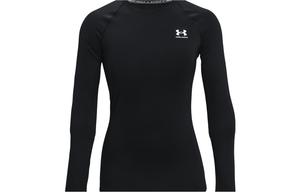 Under Armour Футболка HeatGear для женщин, черная, с круглым вырезом, умеренно прямого кроя