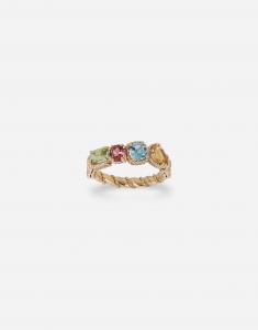 Кольцо rainbow  желтое золото 18 карат и разноцветные драгоценные камни Dolce & Gabbana, желтое золото