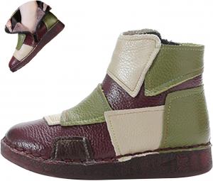 Женские зимние кожаные ботильоны Keilinia с цветными вставками, винтажные, удобные, с меховой подкладкой, подошвой, предотвращающей скольжение, на молнии, повседневные короткие сапожки, Red