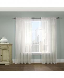 Штора Rhapsody Voile Sheer Rod Pocket Light Filtering Style обеспечивает проникновение естественного света Размер: 54 x 84 дюйма Habitat, Eggshell