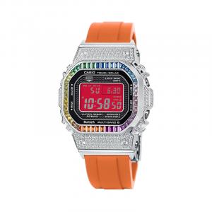 Часы Casio G-Shock Full Metal GMW-B5000 Series, смола, арт. GMW-B5000D-1, оранжевый/радужный