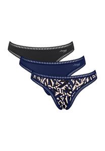 Комплект из 3 женских стрингов Go Crush с графической кружевной отделкой Sloggi, цвет Blue - Dark Combin