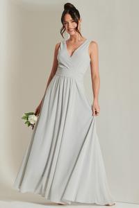 Шифоновое платье макси с плиссированным верхом Jolie Moi, серый