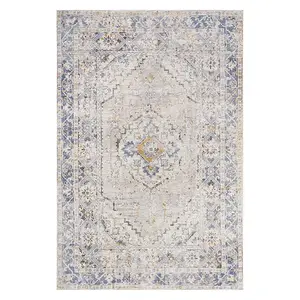 Винтажный ковер с медальоном, пригодный для машинной стирки Nuloom, 153x244 см