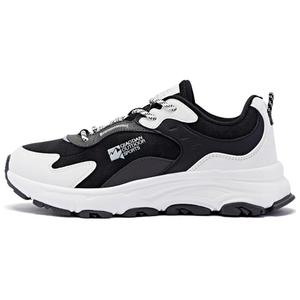 Женские противоскользящие износостойкие низкие уличные кроссовки Black White QIAODAN