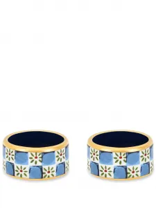 Набор из двух маленьких фарфоровых колец для салфеток Dolce & Gabbana, синий