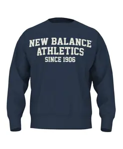 Толстовка с графическим принтом из французского махрового трикотажа New Balance, синий