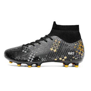 Футболка AG с резиновыми короткими шипами TF, резиновые сломанные шипы, амортизирующая противоскользящая износостойкая футбольная обувь Unisex Black VAKY, Black Turf