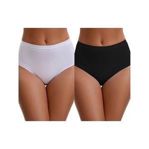2 упаковки женских хлопковых трусиков с высокой талией и эффектом контроля живота Inspire Chic, White Black