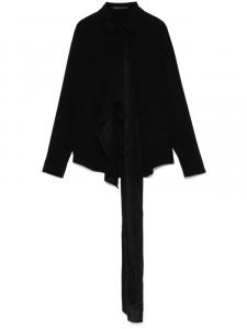 Рубашка с драпировкой от Yohji Yamamoto, черный
