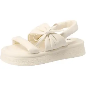 Сандалии с одним ремешком, ширина примерно 4 см, женские Mulinsen, Light Yellow