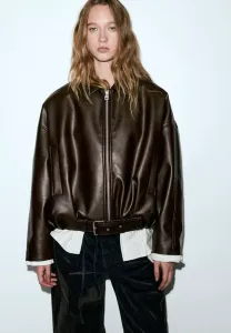 Куртка из искусственной кожи Pull&Bear, Dark Brown