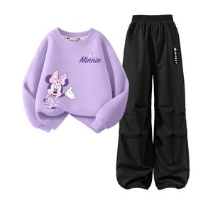 Детская повседневная спортивная одежда Disney, фиолетовый/черный