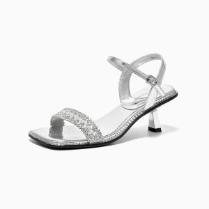 GEMEIQ Женские сандалии на одной застежке серебристые, цвет Silver