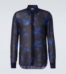 Прозрачная блузка с цветочным принтом Dries Van Noten, Blue
