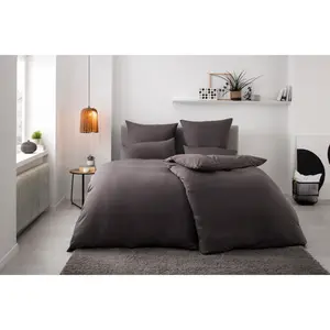 [T] Мое домашнее постельное белье «Desner», (2 шт.), качество микрофибра, однотонный дизайн, 100% полиэстер, качество премиум-класса, мягкое, тонкая нить, однотонный дизайн, сертификат Ökotex, наволочка и пододеяльник оснащены пуговицами, неподвластный в