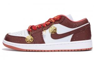 Женские баскетбольные кроссовки Air 1 Anti-Slip Wear-Resistant Low-Top Vintage Jordan красные белые