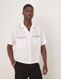 Рубашка с коротким рукавом Abercrombie & Fitch белого цвета