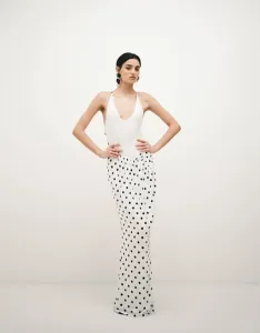 Облегающее платье-комбинация «два в одном» с запахом и юбкой в ??горошек ASOS DESIGN