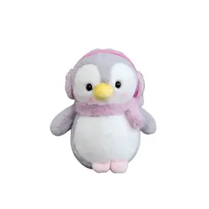 Плюшевый брелок пингвин наушники высота 12см LALABABY